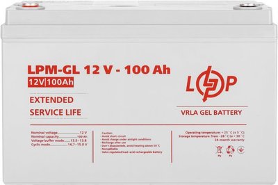 Акумулятор LogicPower Гелевий LPM-GL 12V 100Ah (LP3871) 343146528 фото
