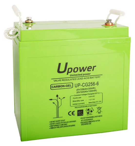 Гелева карбонова сонячна батарея U-POWER 6V 256Ah 49204712 фото