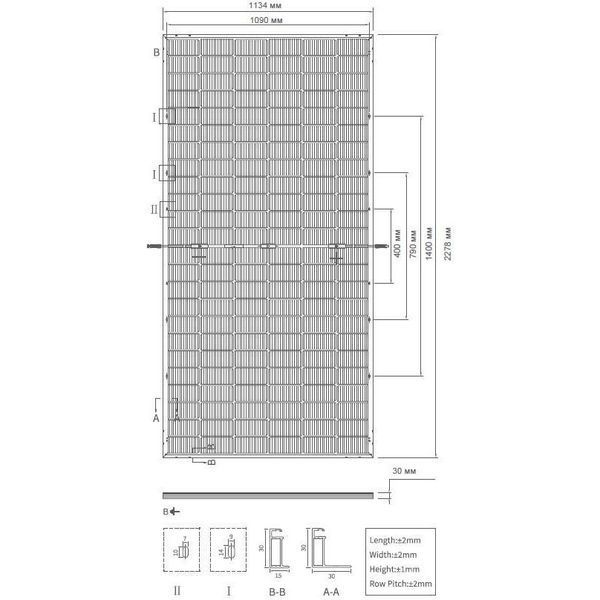 Монокристалічна сонячна панель Ulica Solar UL-580M-144ADGN N-Type Bifacial TOPCon 5415154 фото
