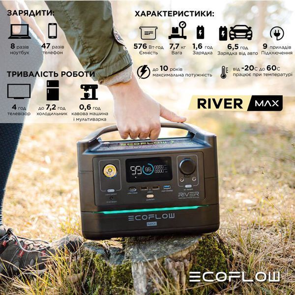 Зарядная станция EcoFlow RIVER Max (576 Вт&middot;ч) EFRIVER600MAX-EU фото